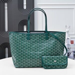 Goyard Emerald Patterned Tote with Accessory